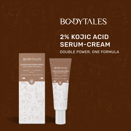2% Kojic Acid Serum Cream for Dark Spots, Pigmentation & Skin Brightening - 30gm