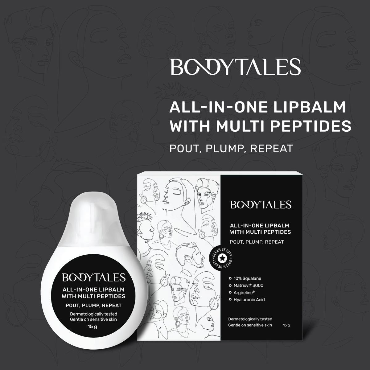 All-in-One Lip Balm with Multi Peptides for Lip Plumping, Hydration & Repair – 15 g